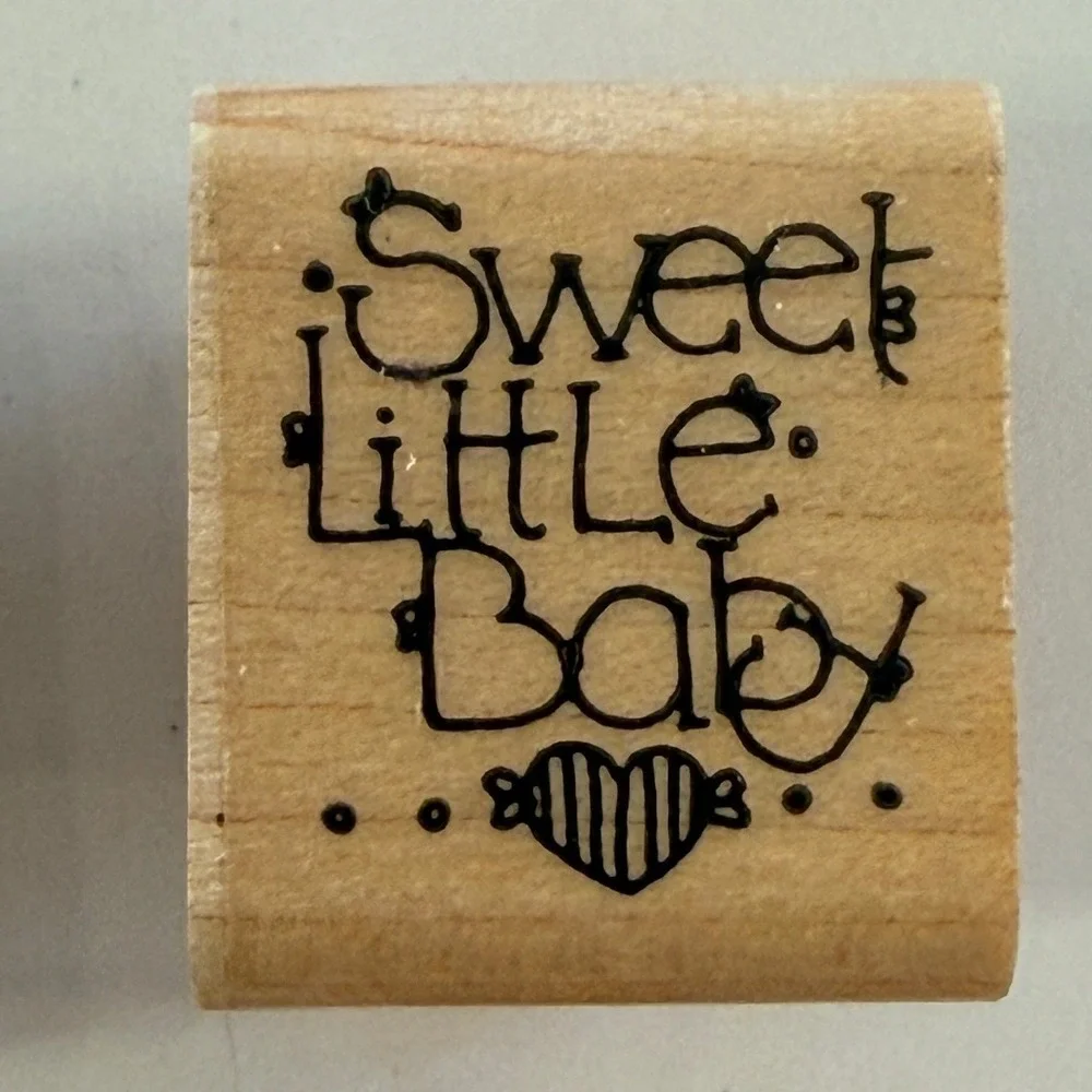 Vintage Baby Shower Wood Mounted Rubber Stamp Lot Pacifier Bottle Baby 8 Pc